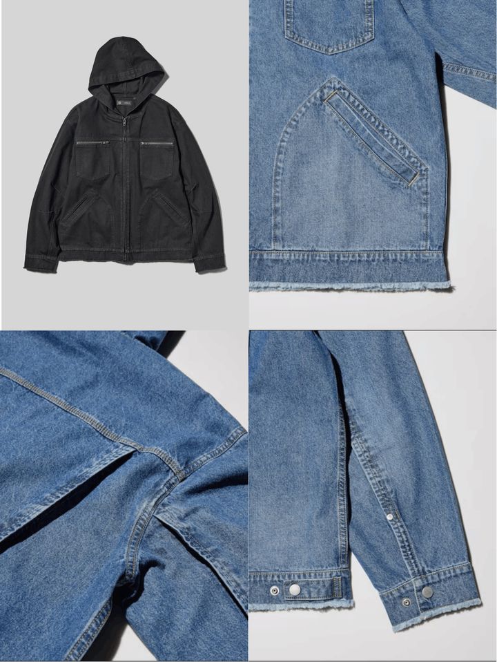 GU×UNDERCOVER デニム ジップアップ パーカ ディテール