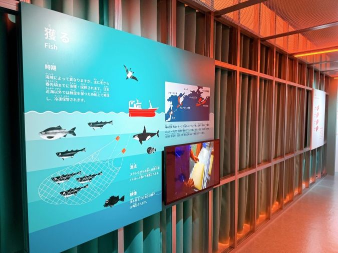 ふくや味の明太子工場ハクハク 1階の見学コーナー