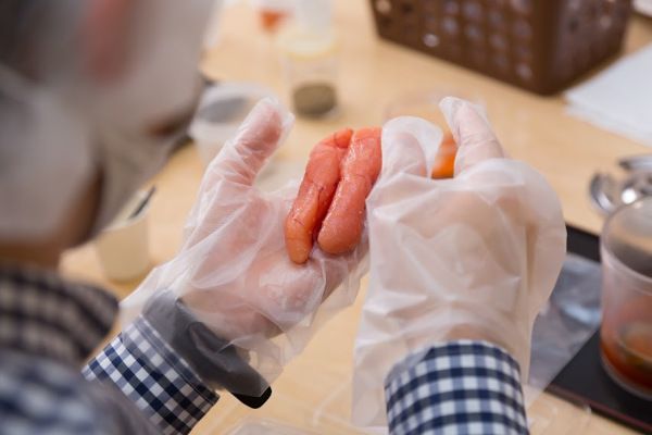 「ふくや味の明太子工場ハクハク」my明太子手作り体験