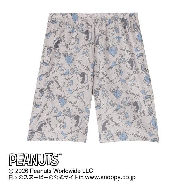 グレージュ/マリン柄