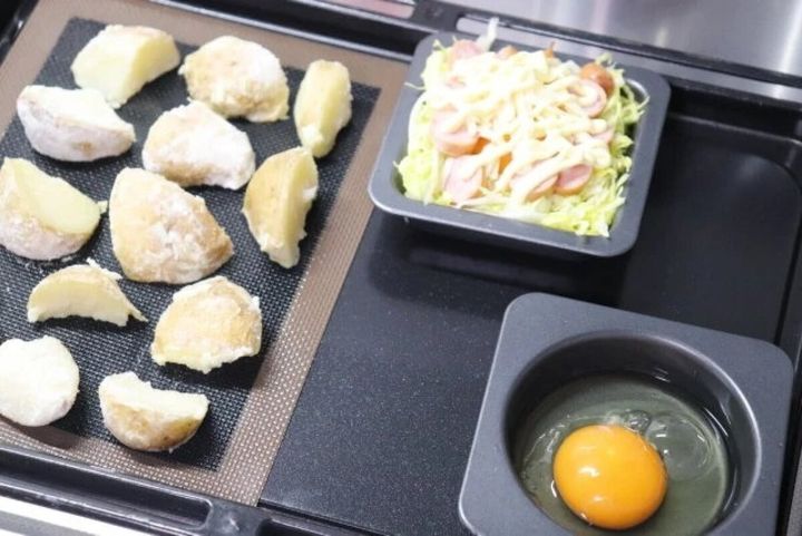 ダイソーのオーブントレー（スクエア）の使用例