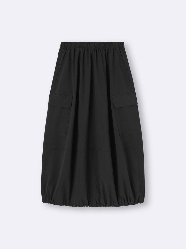 2026gu春レディース黒テックカーゴスカート