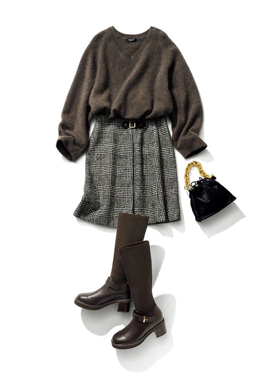 アラサーのミニ丈はちょっぴり長めの膝上くらいが正解