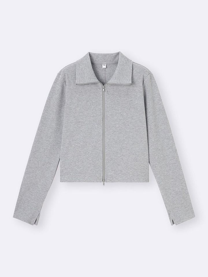 GUのリブダブルジップカーディガン