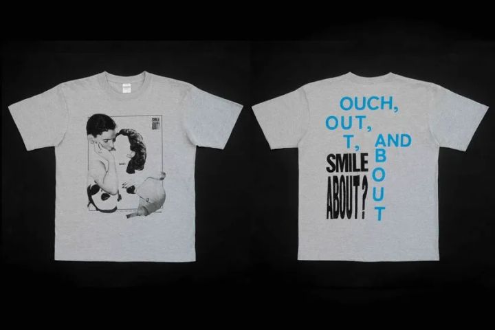 Kosuke Kawamura Collage T-Shirt 02 グレーの前後デザイン