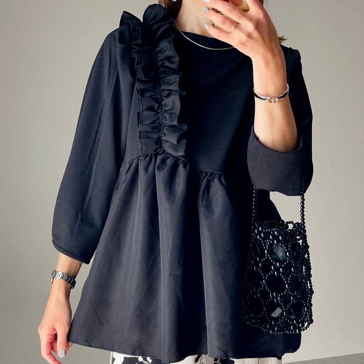 しまむらフリルトップス BLACK