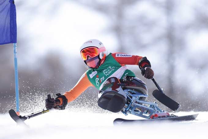 ケガから復帰の滑りに期待がかかる村岡桃佳＝SUGADAIRA 2021WORLD PARA ALPINE SKIING ASIAN CUPで撮影