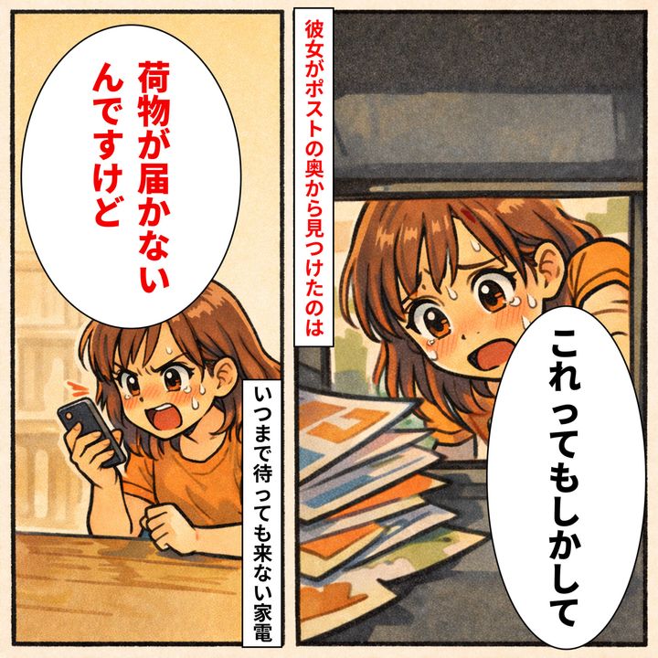 「荷物が届かない！」とクレームの電話を入れる客。だが、自分の家のポストの奥を見て顔面蒼白に【短編小説】