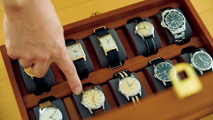 〈オメガ〉「シーマスター30」、〈グライシン〉の時計、〈ジラール・ペルゴ〉の時計、〈ロレックス〉の「サブマリーナー」