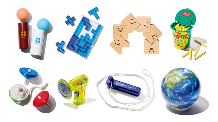 筒けん、脳ブロック ペントミノ、ティース、じゃがりこショック、うちのこま、ミニボイス チェンジャー、ジップストリング ルーマ クリアパッケージ、ほぼ日のアースボール