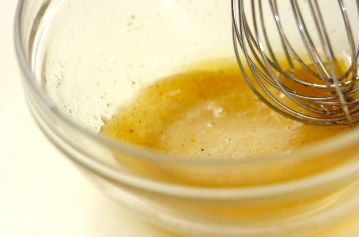 白ネギと白菜のパセリマリネの下準備2