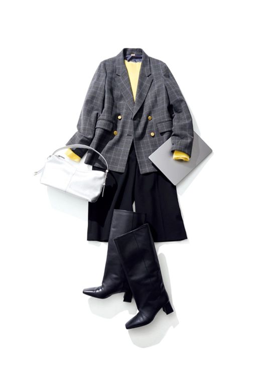 パステルカラーのニットで春っぽさを演出