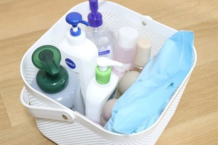 ダイソー ハンドル付メッシュバスケット 使用例