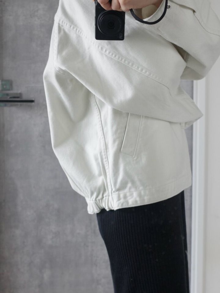 GUコットンジップアップジャケット ウエスト脇ゴム仕様