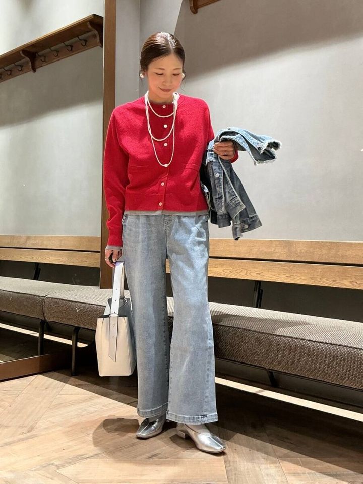 2026春グローバルワーク大人女性おすすめスウェットライククルーカーディガン