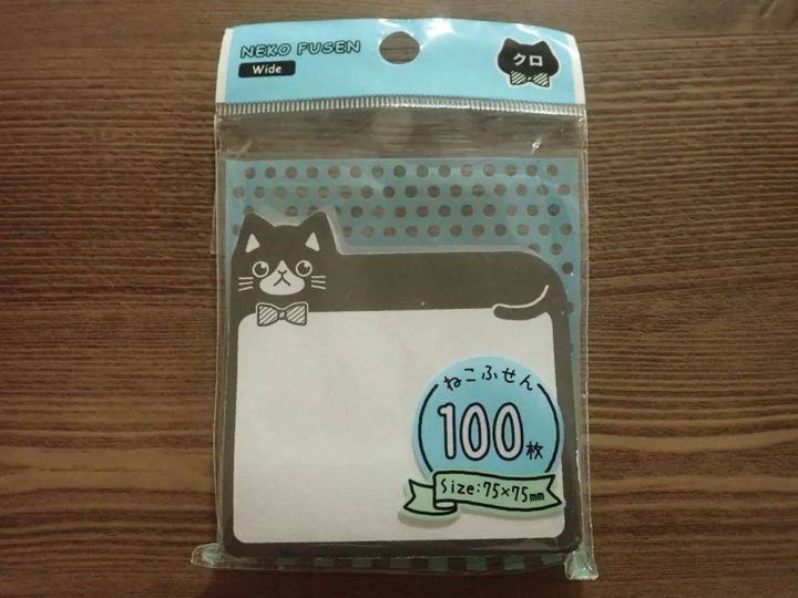 DAISO(ダイソー)：ねこふせん ワイド BK