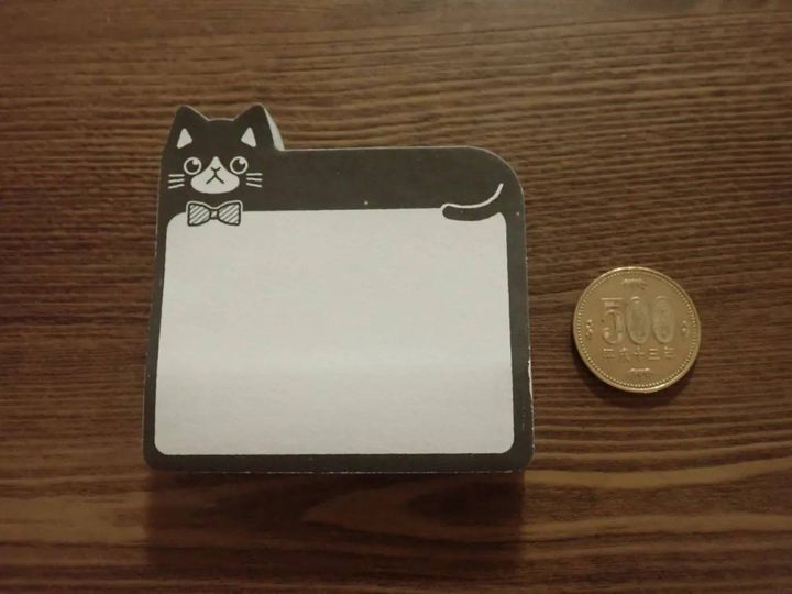 DAISO(ダイソー)：ねこふせん ワイド BK