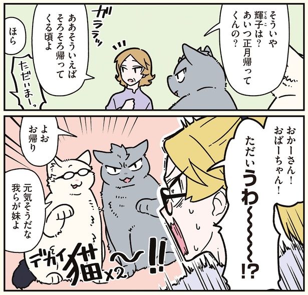 ただい…うわ～～～!? （C）清水めりぃ／KADOKAWA