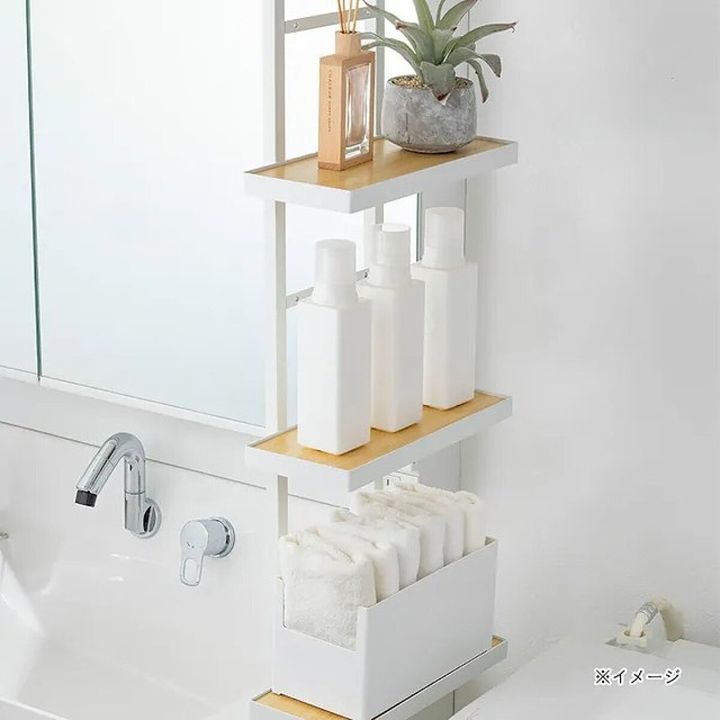 カインズ CAINZ 壁面＆すきま用 突っ張り収納ラック ホワイト