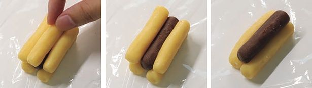 芯の部分を別の色5本で囲むようにして生地をくっつける （C）きゅうり／KADOKAWA