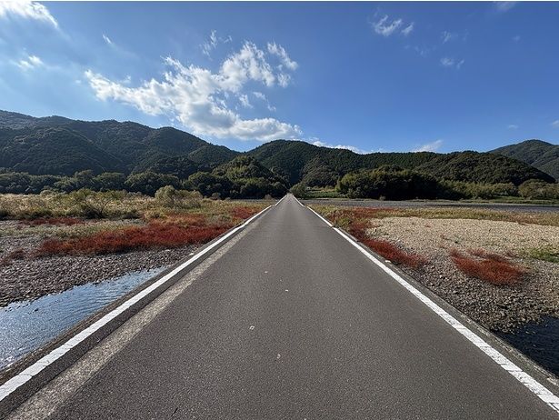 「さこや」の乗船場から歩いてすぐの佐田沈下橋。せっかくなので歩いて渡ってみてほしい