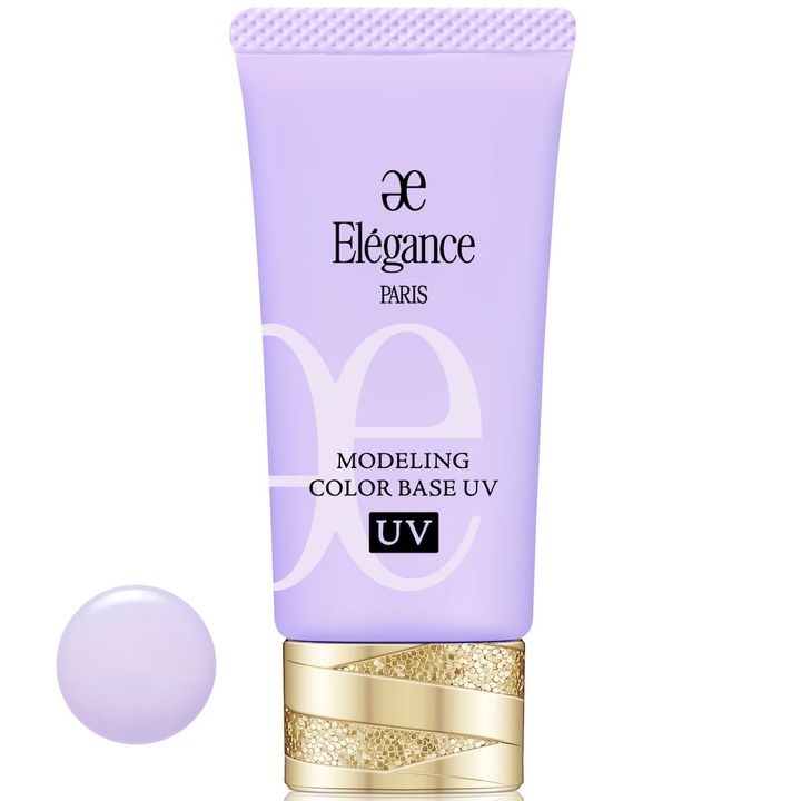 UV対策も肌色補正も同時に叶える下地は毛穴をカバーし、なめらかに整える一品。全7色展開で、ラベンダーは肌色をトーンアップさせ、エレガントな印象を演出する。モデリング カラーベース UV SPF40・PA＋＋＋ UV耐水性★ LV660 ￥5,500／ELÉGANCE（エレガンス コスメティックス）