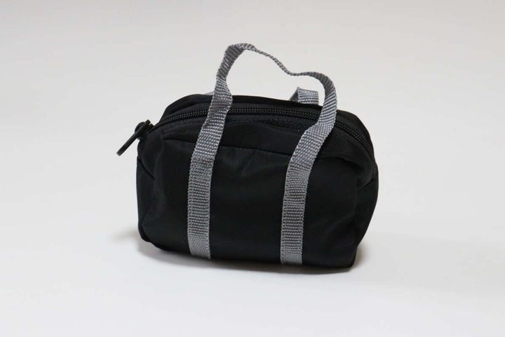 セリアのスクールバッグ風ミニポーチに収納する