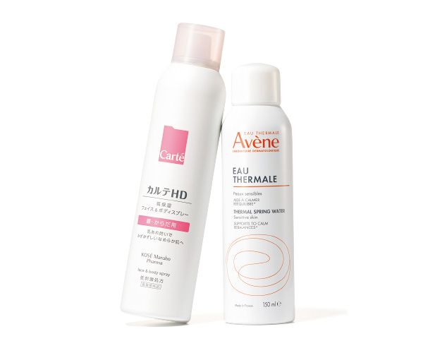 【左】カルテHD モイスチュア フェイス＆ボディスプレー 【右】アベンヌ アベンヌ ウオーター