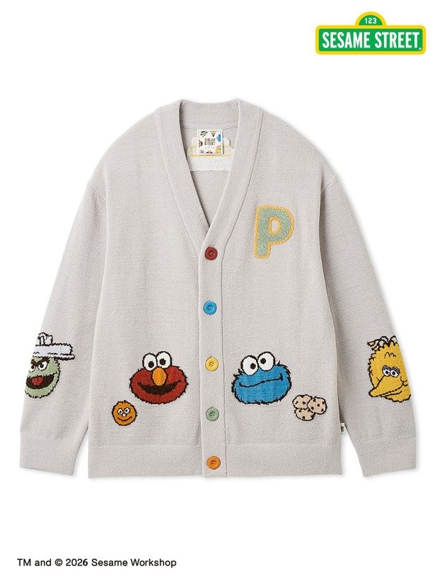 「【SESAME STREET】【メンズ】エアリーモコアップリケカーディガン」(1万6940円)