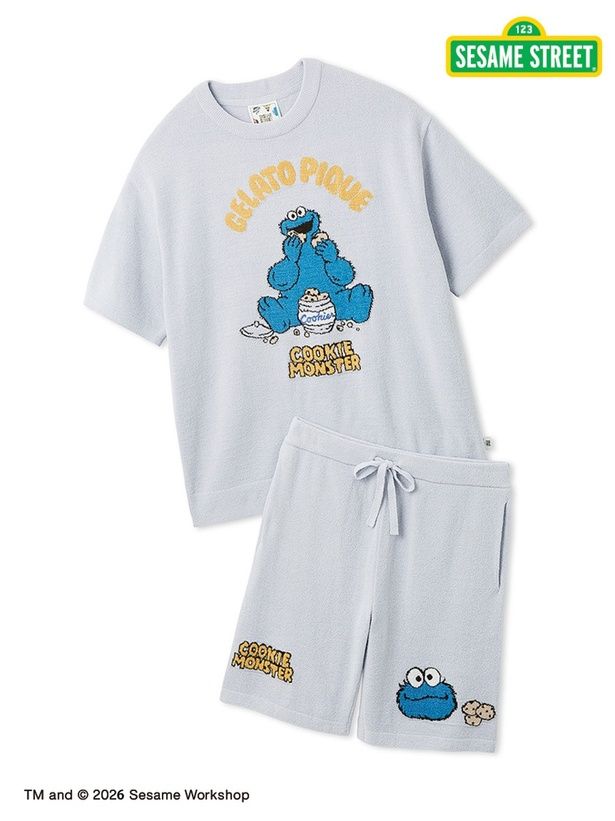 「【SESAME STREET】【メンズ】 エアリーモコジャガードプルオーバー＆ハーフパンツセット」(1万5950円)