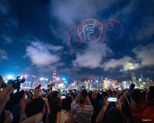 今回が日本初開催となるドローンショー※香港開催時の様子