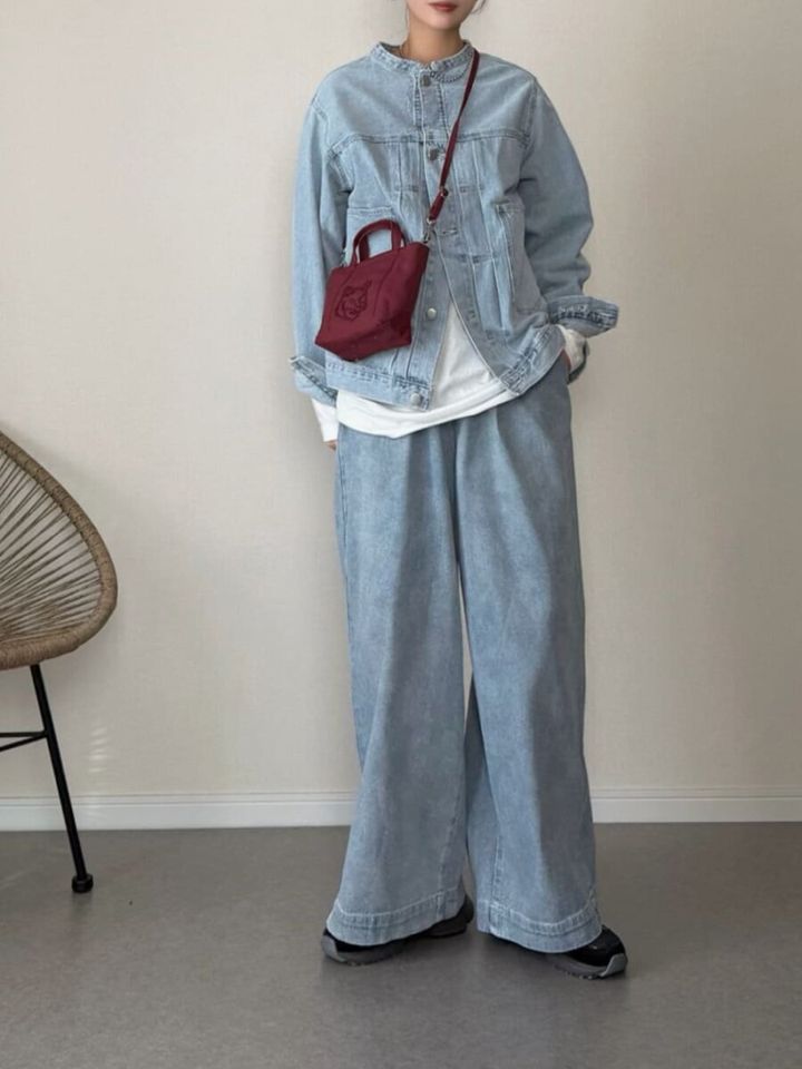 2026春大人女性おすすめワイドデニムセットアップコーデ