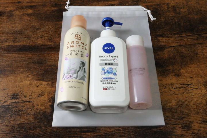 トラベルビニール巾着ポーチセット（fun trip） Mサイズ