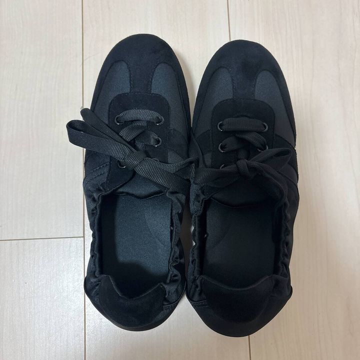 GUギャザーバレエスニーカー BLACK