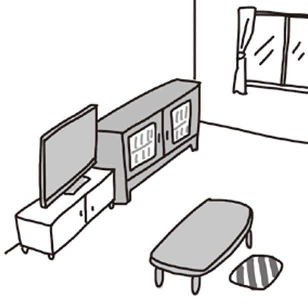 倒れても窓に当たらない位置にテレビや家具を置く （C）アベナオミ／KADOKAWA