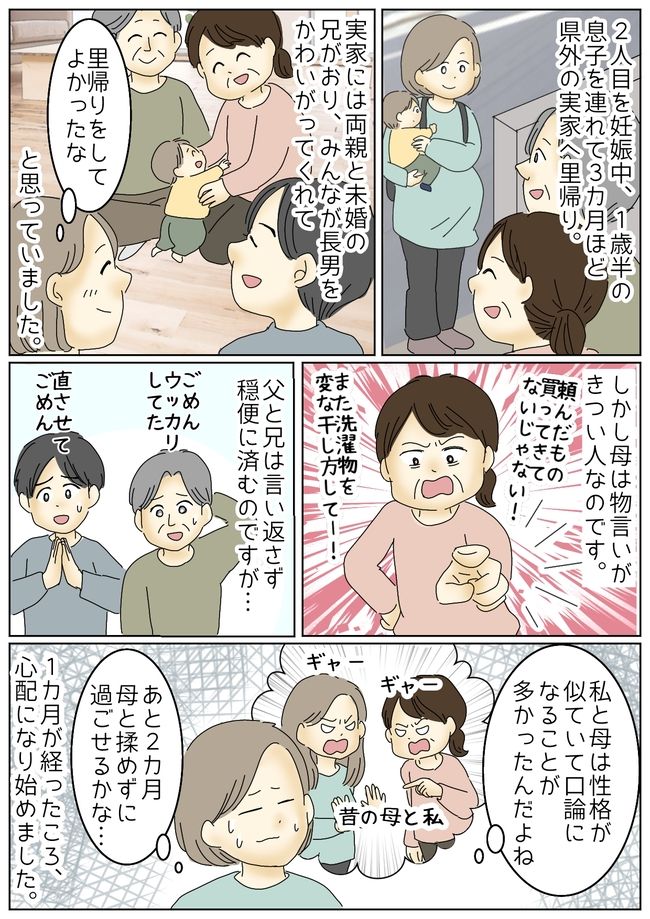 子連れで里帰り！実家で父母兄に囲まれ安心だと思った矢先⇒バトル勃発で私のメンタルは崩壊して…