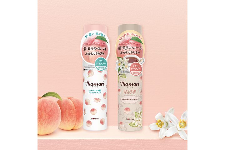 モモリ ふわっとさら髪ドライシャンプー ミニ。香りは2種類