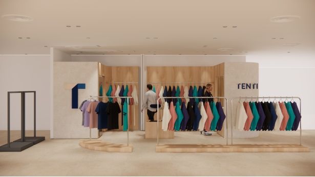 リニューアル後の「TENTIAL 阪急うめだ本店」のイメージ。木目調のデザインを基調とした温かみのある空間へと刷新