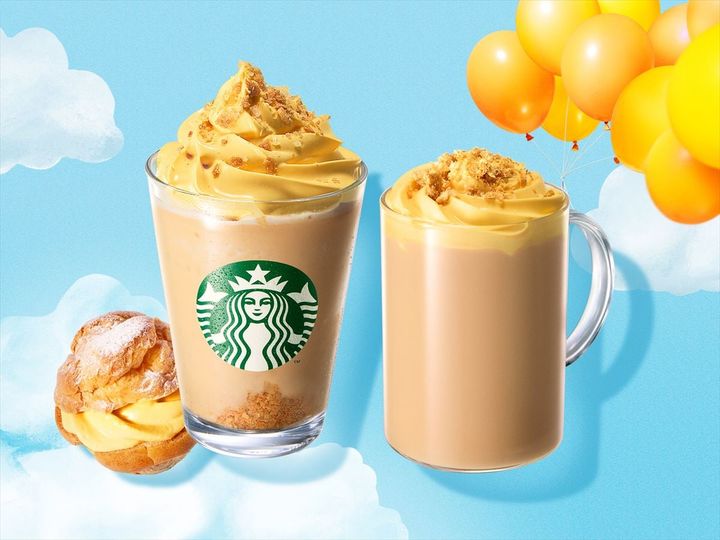 「シュークリーム フラペチーノ」と「シュークリーム ラテ」