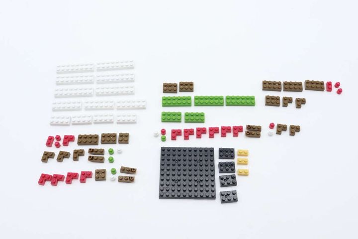 ダイソーのプチブロック（梅）のパーツ