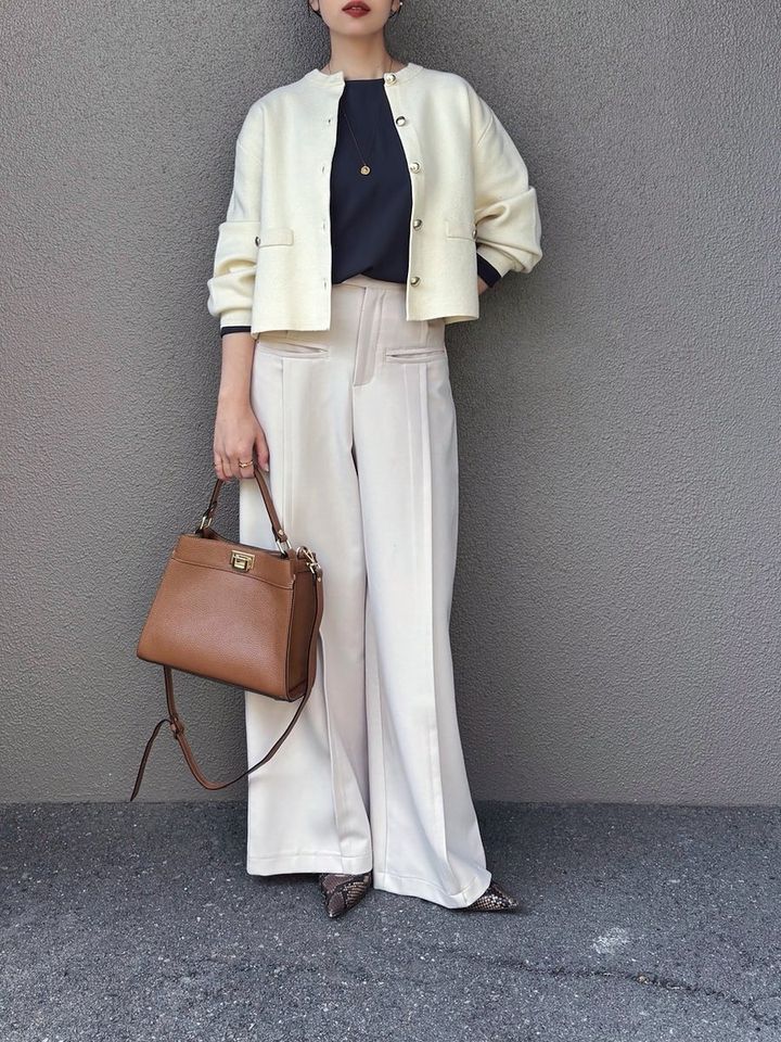 白ワイドパンツコーデ3