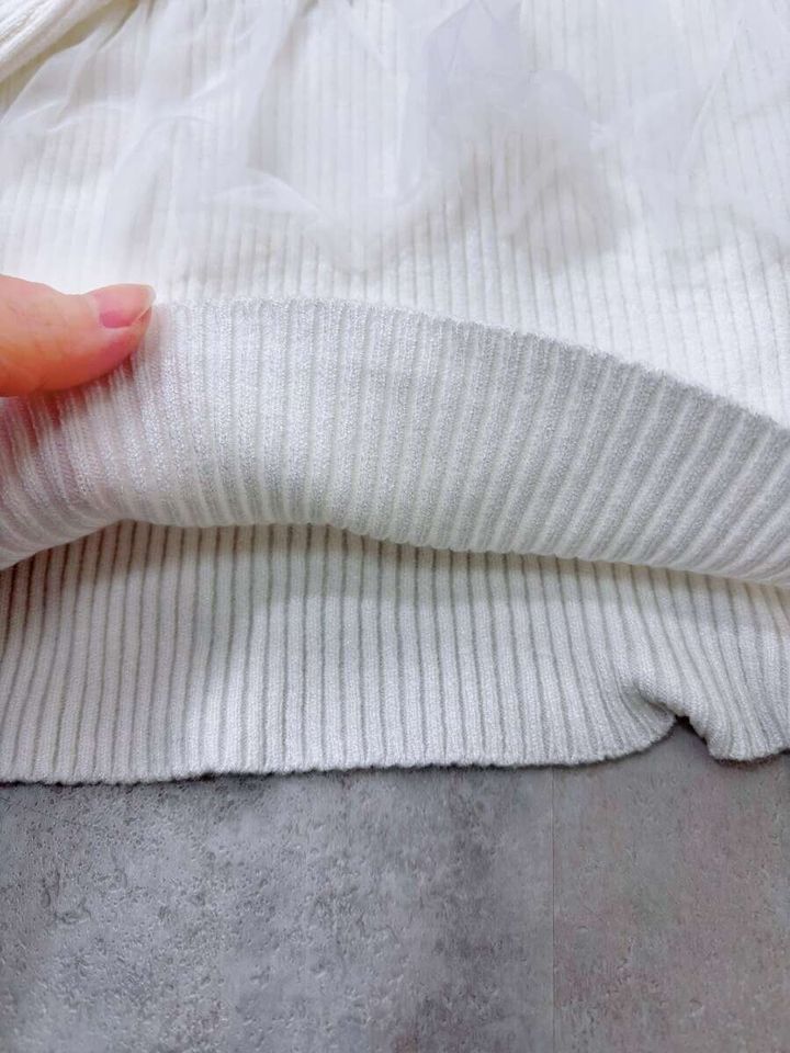 cocaチュールドッキングリブニットのリブ部分