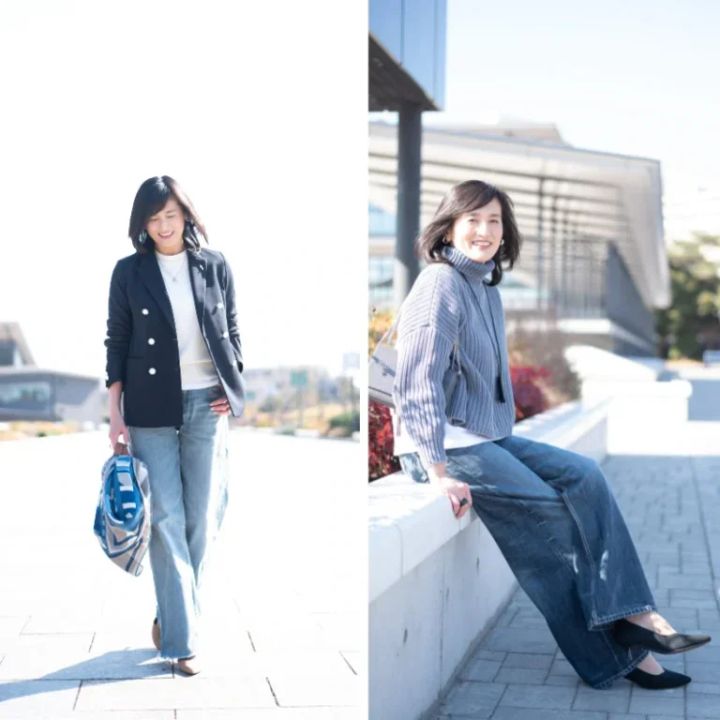 【第3位】【50代デニムコーデ】デニムを大人っぽくきれいめに着こなす春コーデ２選！きちんと感と色使いのバランスは必見！【6日間コーデDay1・Day2】