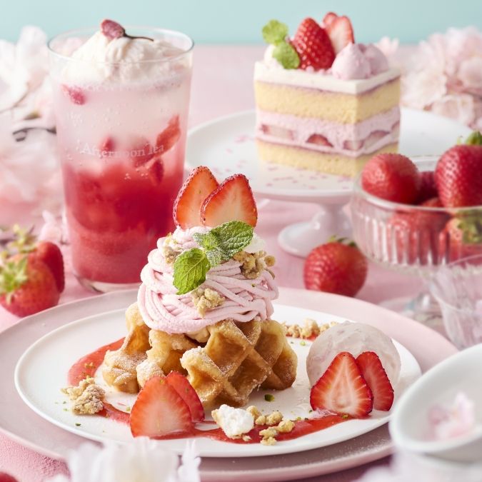 アフタヌーンティー・ティールーム 桜といちごがテーマの春限定メニュー