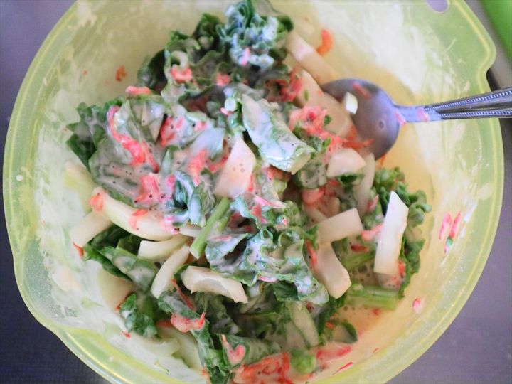 菜の花と干しえびの春色かき揚げ