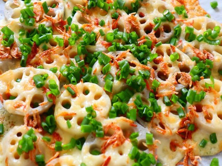 れんこんと干しえびのチーズ焼き