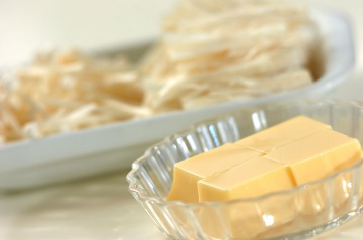 エノキと卵豆腐のスープの下準備1