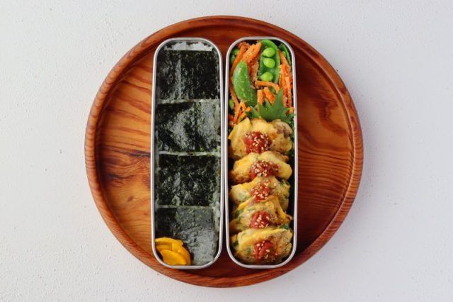 2品弁当の詰め方プロセス