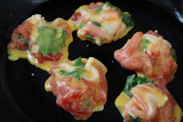 豚こま肉と大葉のピカタ