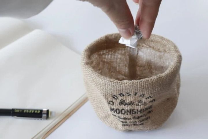 ダイソー ナチュラルストレージ（ラウンド） 使用例 ゴミ箱